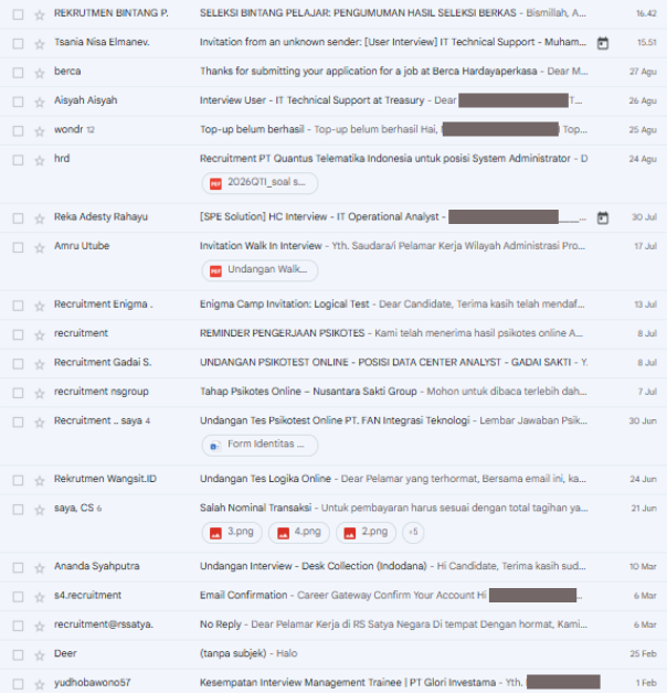 Bukti undangan interview via email setelah Compass auto-apply